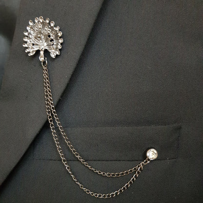 Peacock Chain Brooch
