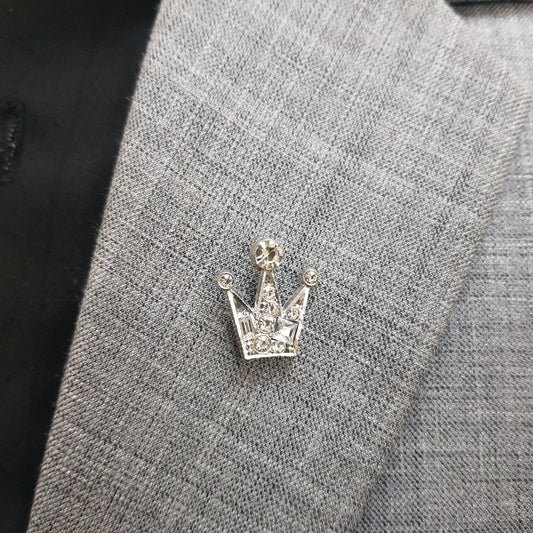 Silver Regal Jewel Lapel Pin