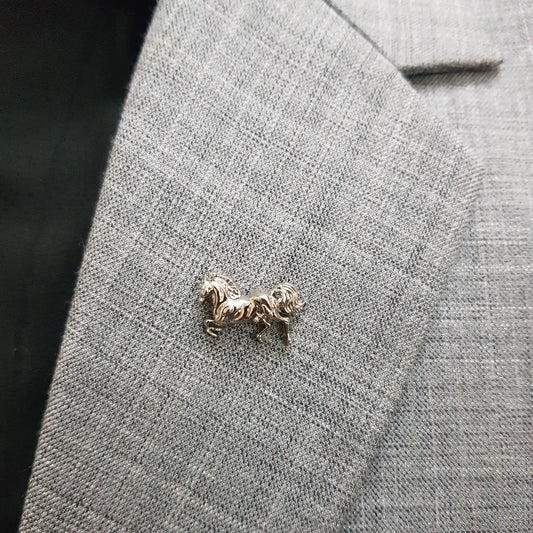 Silver Majestic Horse Lapel Pin