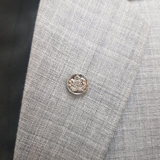 Silver Noble Crest Lapel Pin