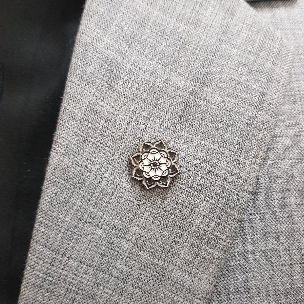 Silver Flower Lapel Pin