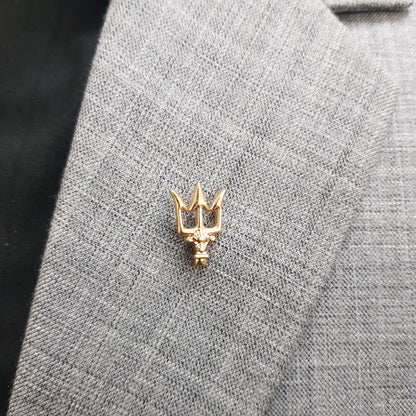 Golden Royal Trident Lapel Pin