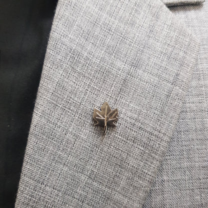 Gun Metal Leaf Lapel Pin