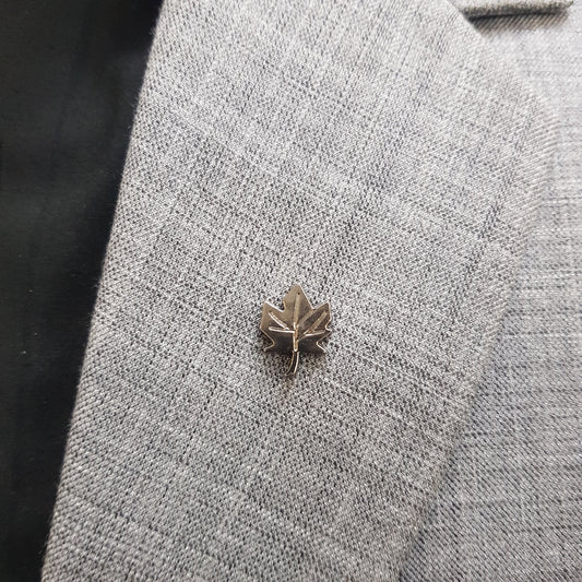 Gun Metal Leaf Lapel Pin