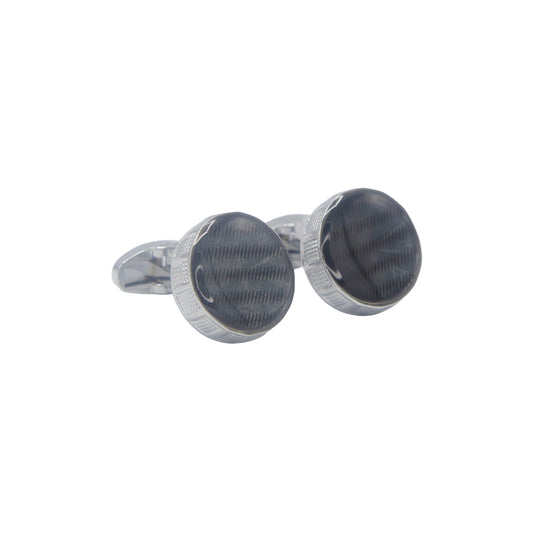 Square Shape Silver Crystal Stones Cufflinks