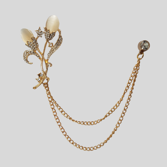 Golden Elegant Bloom Brooch