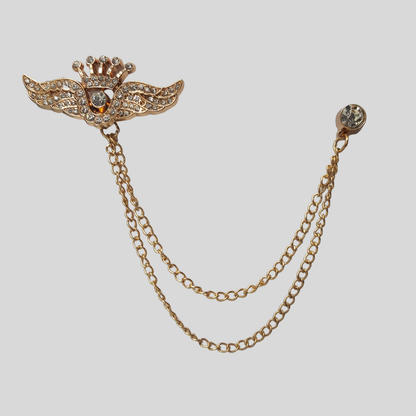 Angel Wings Crown Brooch