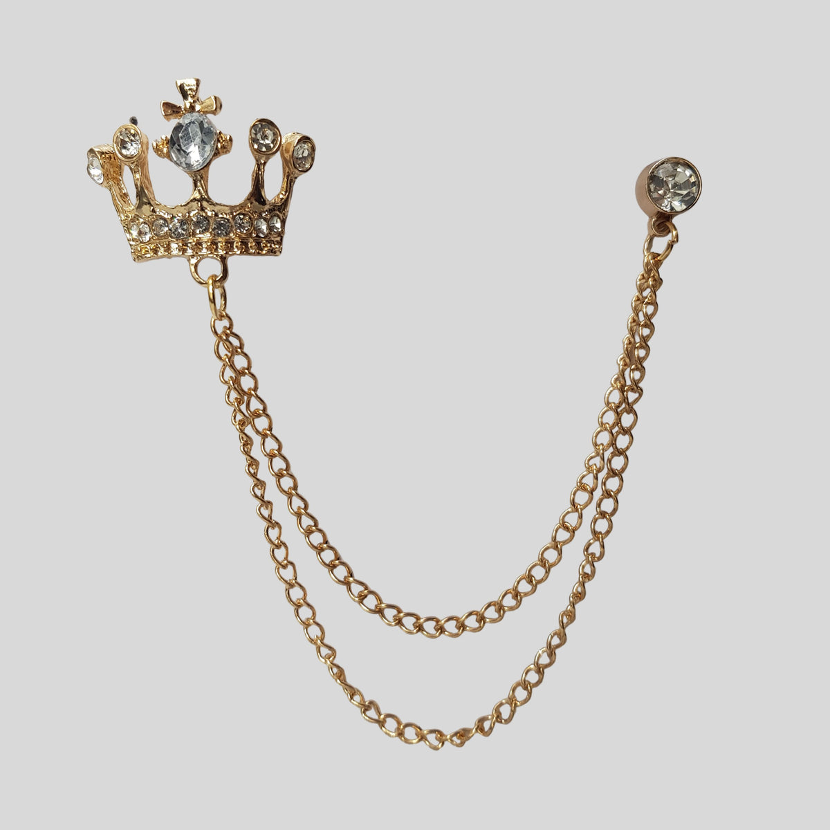 Golden Crown Chain Brooch