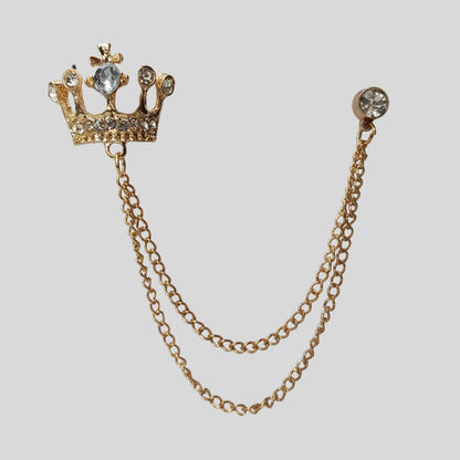 Golden Crown Chain Brooch