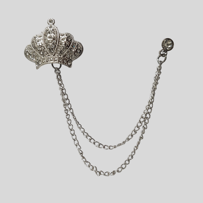 Silver Crown Brooch