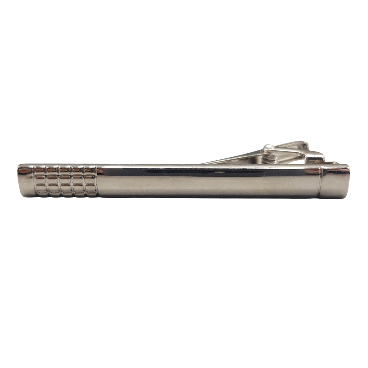Silver Textured Tie Clip
