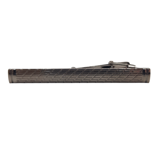 Silver Rectangle Cut Tie Clip