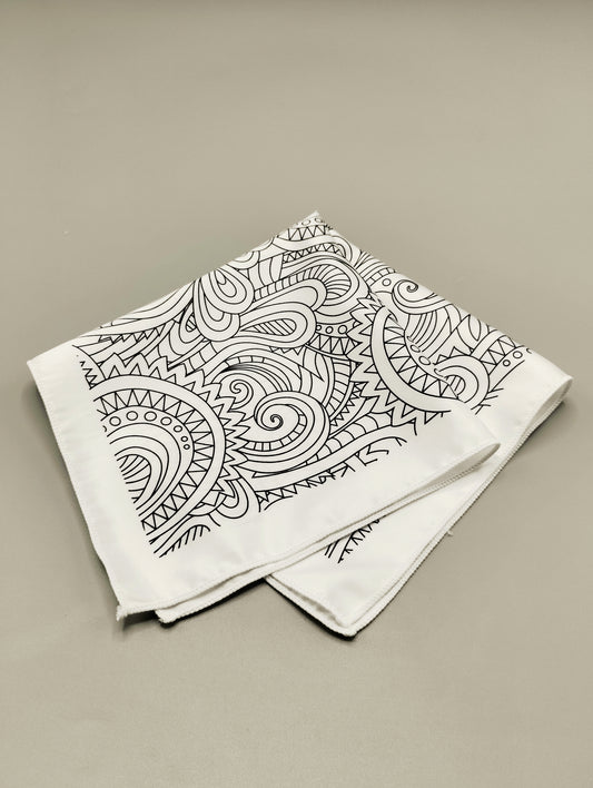 Black and White Paisley Pocket Square