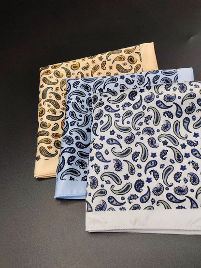 Paisley Print Silk Pocket Squares