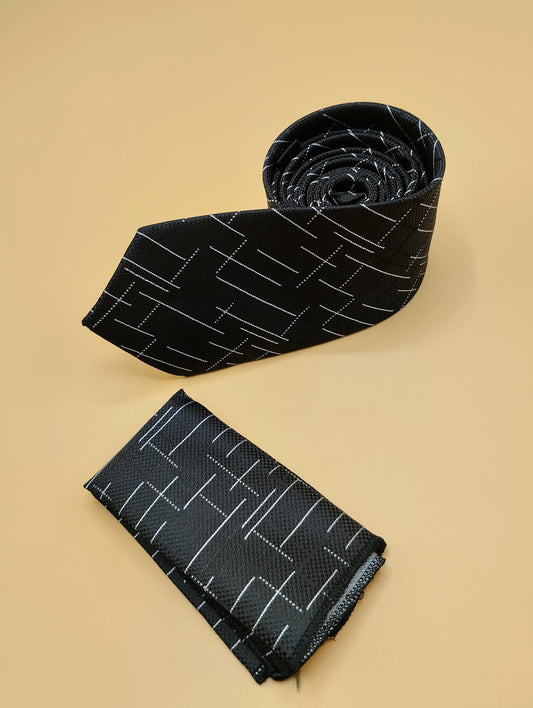 Black And White Geometric Necktie