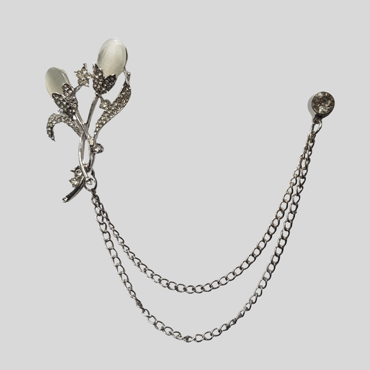 Silver Elegant Bloom Brooch