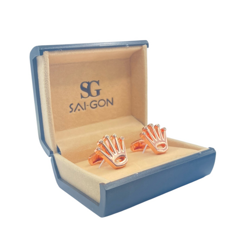 Rose Gold Crown Cufflinks